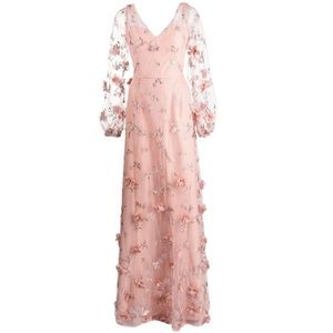 Marchesa Notte Bridesmaid Avellino floral-embroidered Dress Size 8